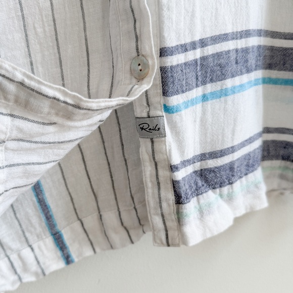 RAILS • Finley Shirt in Mixed Aegean Blue Stripe - Picture 7 of 13